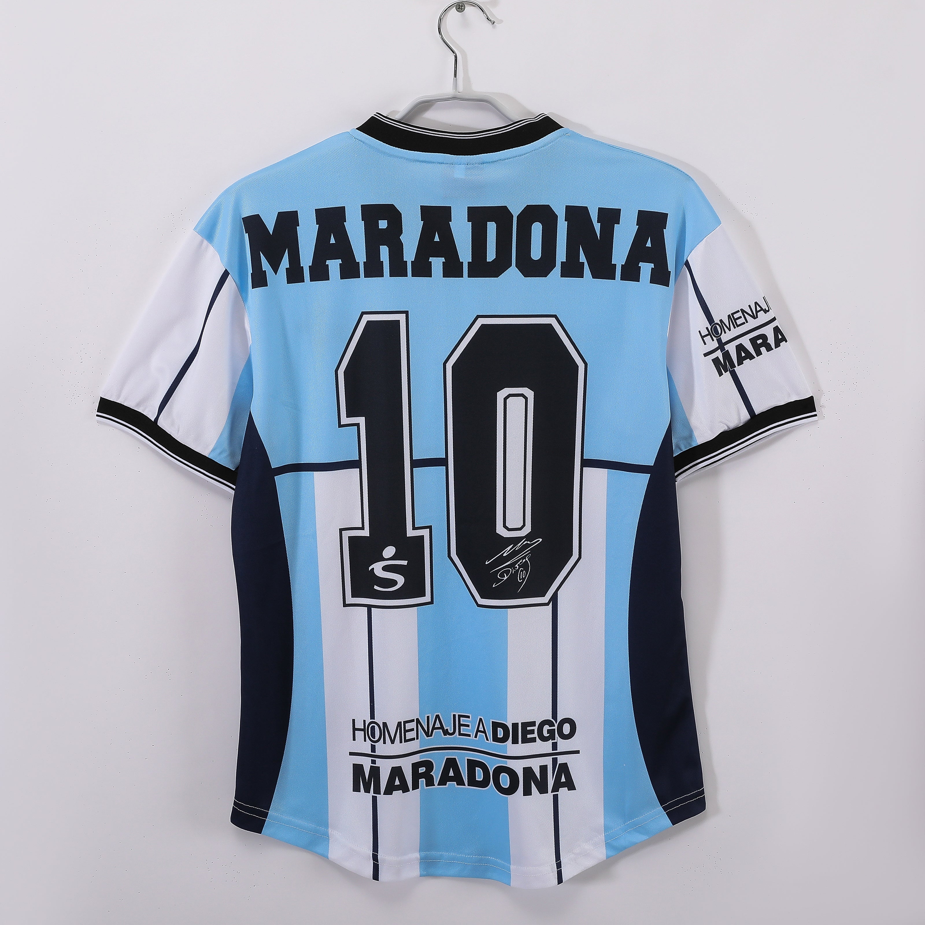 2001 Diego Maradona Testimonial Retro Vintage Football Jersey - Fila Argentina Tribute Edition