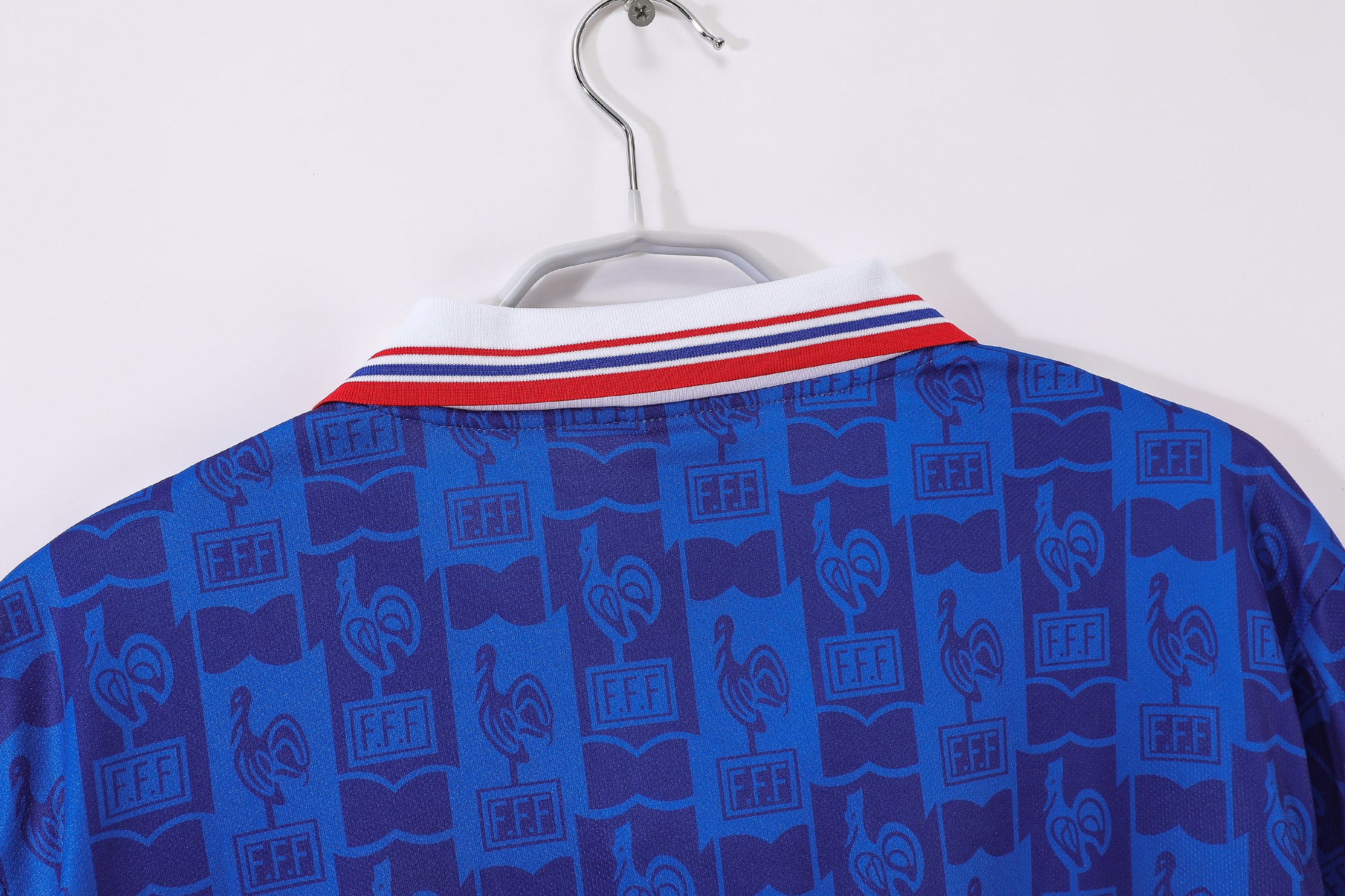 1994-96 France Home Retro Vintage Football Jersey - Adidas Lace-Up Collar Edition