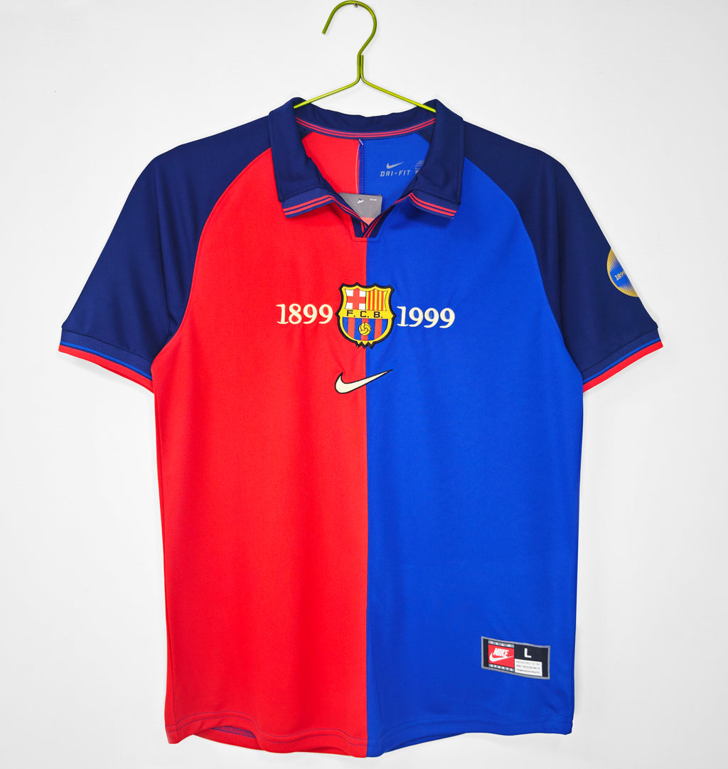 1999-00 FC Barcelona Centenary (Player Issue V-Neck Variant): The Match-Spec Grail
