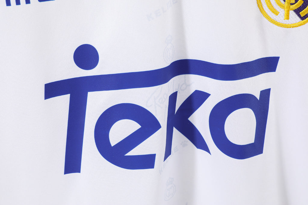 1996-97 Real Madrid Home Retro Vintage Football Jersey - Kelme Teka Paw Print Edition