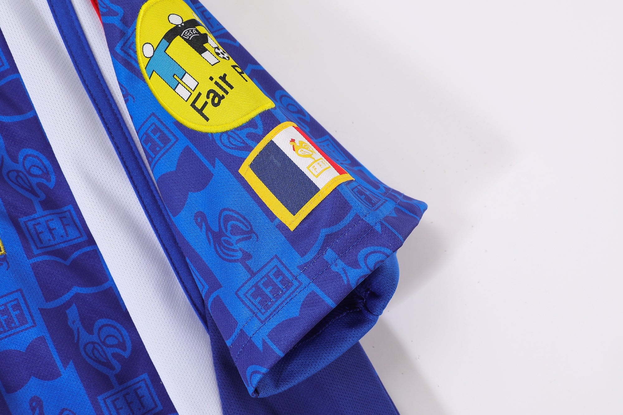 1994-96 France Home Retro Vintage Football Jersey - Adidas Lace-Up Collar Edition