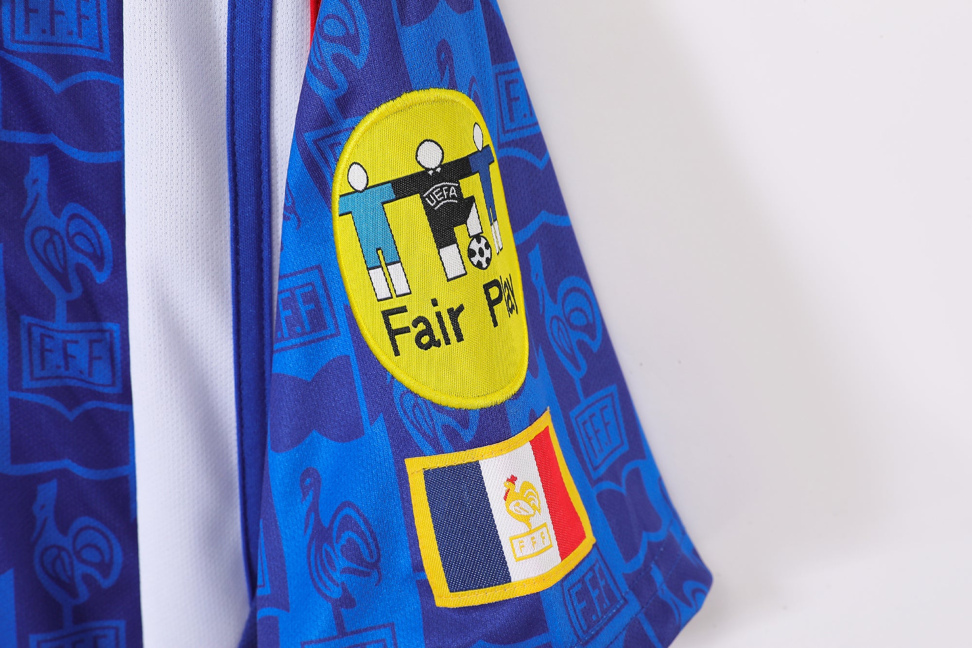 1994-96 France Home Retro Vintage Football Jersey - Adidas Lace-Up Collar Edition