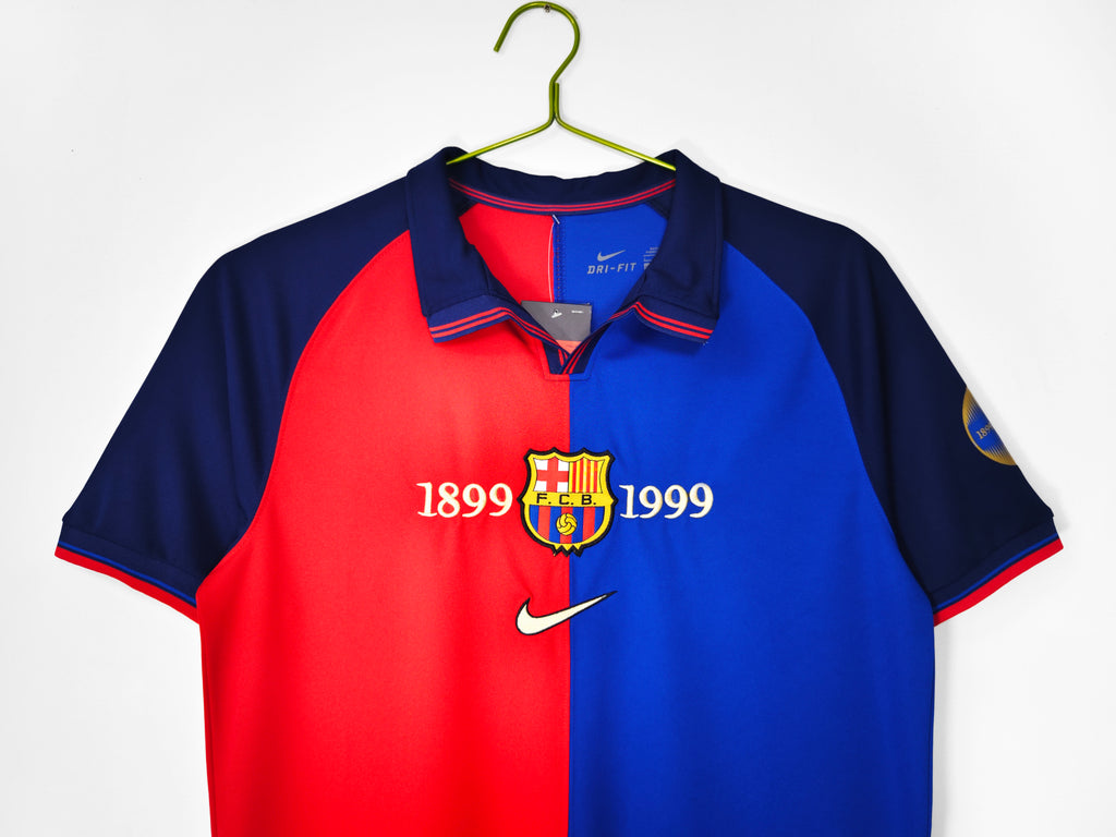 1999-00 FC Barcelona Centenary (Player Issue V-Neck Variant): The Match-Spec Grail