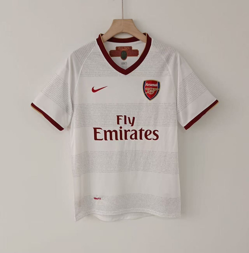 2007-08 Arsenal Away Retro Vintage Football Jersey - Nike Fly Emirates Redcurrant