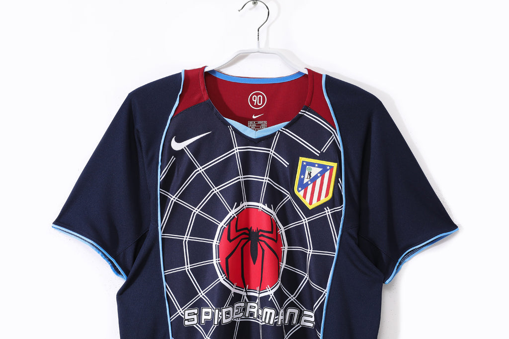 2004-05 Atletico Madrid Away Retro Vintage Football Jersey - Nike Spider-Man 2 Edition