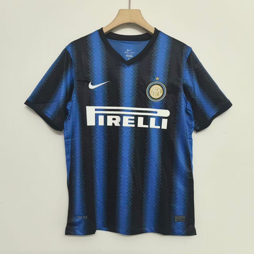 2010-11 Inter Milan Home Retro Football Jersey - Nike Pirelli Zig-Zag Edition